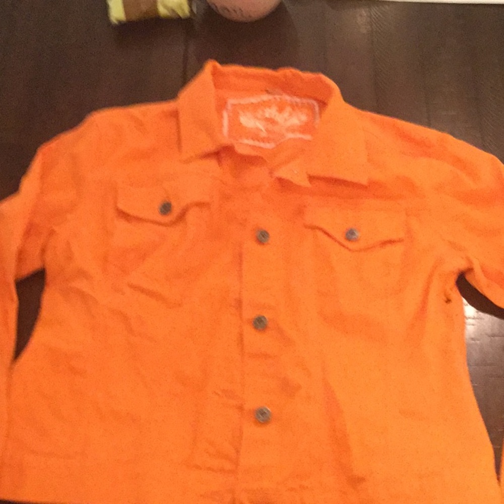 Orange jean jacket